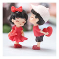 Valentine's Day Gift Figurines Sweety Boy Girl Lovers Couple Ornaments Romantic Lovers Crafts for Fairy Garden Dollhouse Decor
