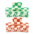 7cm Grid Hair Claw Clip Cellulose Acetate Hair Clip Medium French Design Hair Jaw Clamp for Women Girls