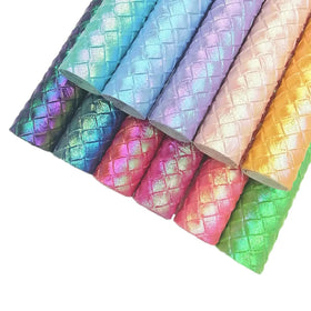 12 X 53 Inch Rainbow Woven Leather Leather Fabric Spunlaced Backing for Making Makeup and Packaging Boxes PU Leather