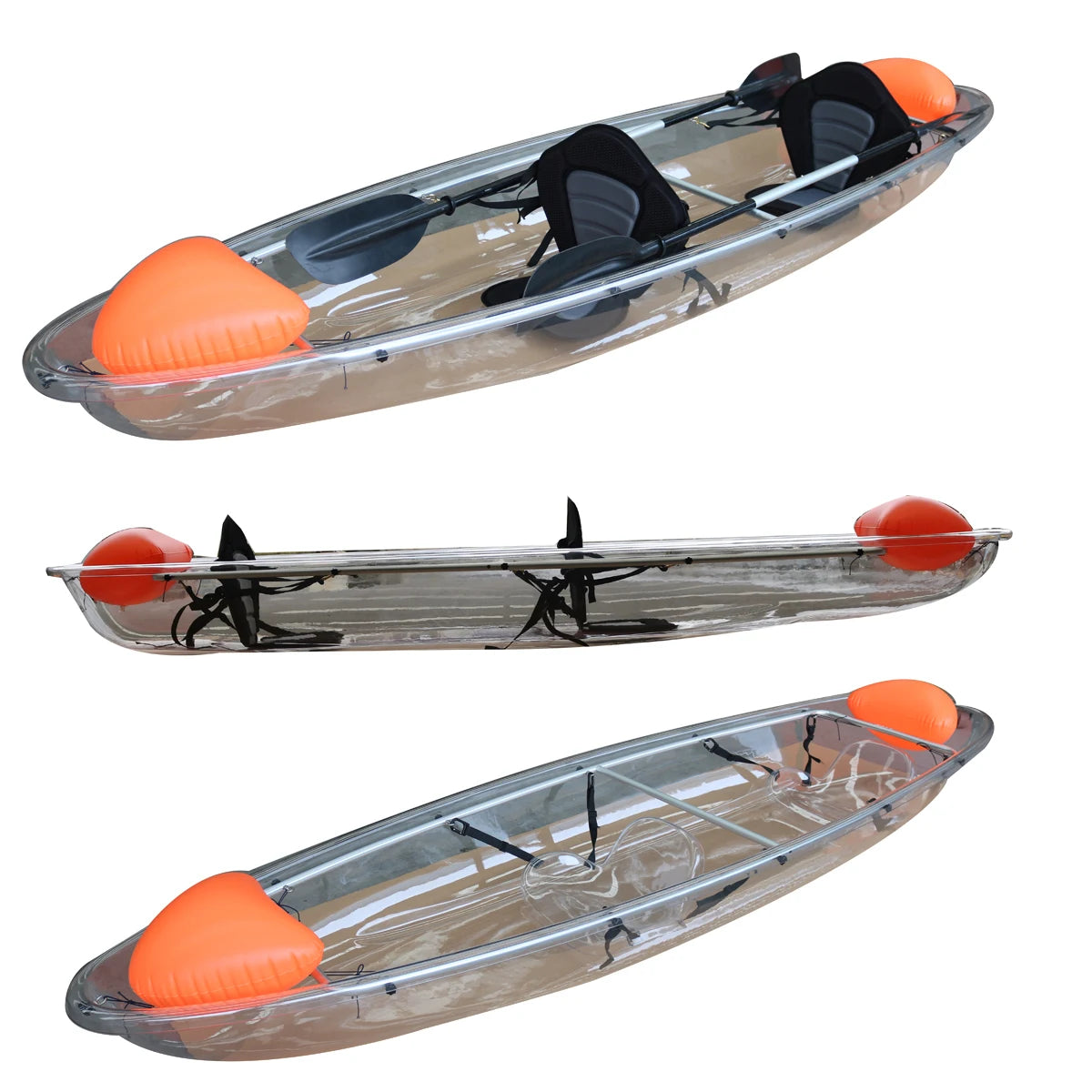 Vicking 2 Person White Water clear Kayak Transparent Boat Kayak Ultraslim with Stabilizer