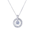 Factory Wholesale 925 Silver Zircon Round Necklaces Pendant Sterling Silver Jewelry Statement for Women