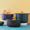 Domestic Gas Ceramic Cooker Large Eco-Friendly Kitchen Cookware with Pot Cover for Soup and Casserole