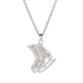 Ice Skate Shoe Necklace Roller Skating Chain Crystal Zircon Winter Sports Luxury Gift for Woman Man Kid Child Jewelry Wholesale