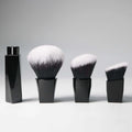 3 in 1 Soft Fluffy Portable Makeup Brush Set Trapezoidal Head Synthetic Hair for Face Application with Comfortable Handle
