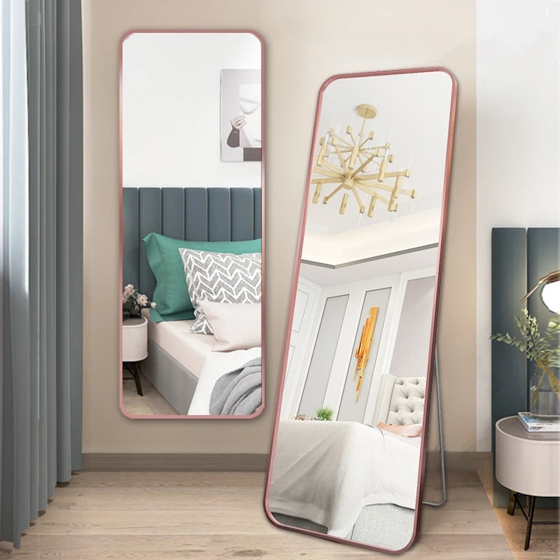 Custom Modern 170*50cm Classic Fashion Aluminum Alloy Large Metal Frame Full Length Long Standing Floor Mirror Miroir Spiegel