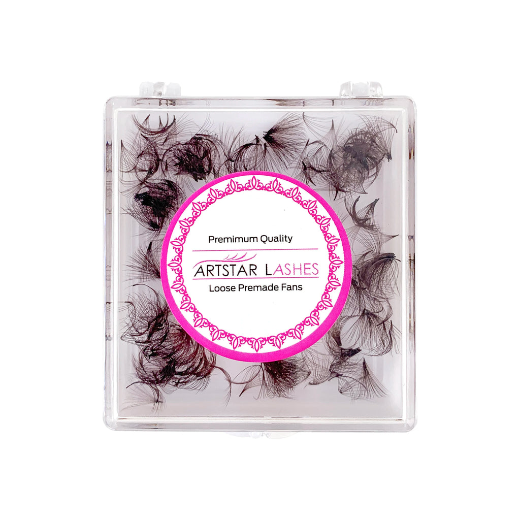 500 Fans 0.03 0.05 0.07mm Brown Color Loose Fans Lashes Pro Made Wispy Loose Promade Fans Eyelash