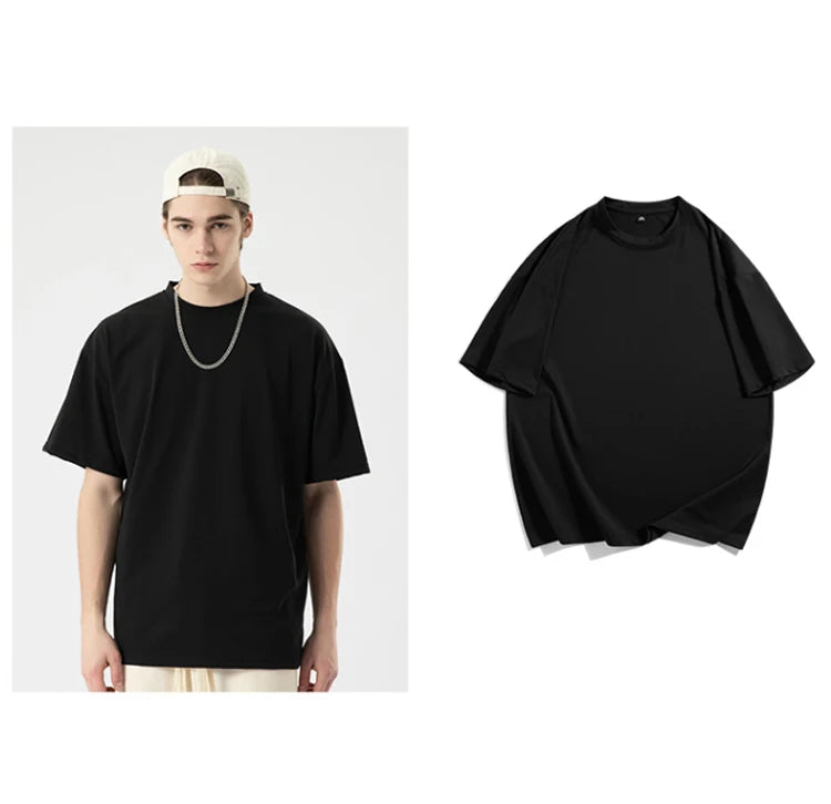 Custom Logo Printed Blank Graphic Cotton Uniform Custom Men Plain Heavyweight Oversized Tshirt