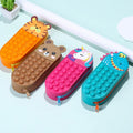 Cartoon Creative Student Silicone Bubble Pencil Case with Leather Plastic Material Primary School Pen Case for Gift Use