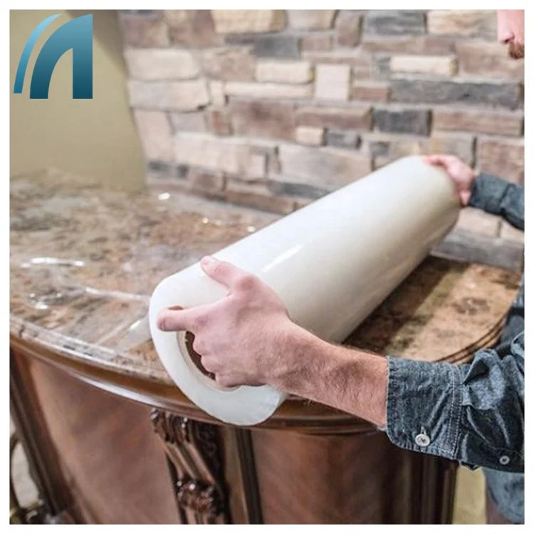Wholesale Wuxi ShengFa Soft Transparent Moisture Proof Anti Scratch PE Customized Temporary Stone Guard Protection Film Adhesive