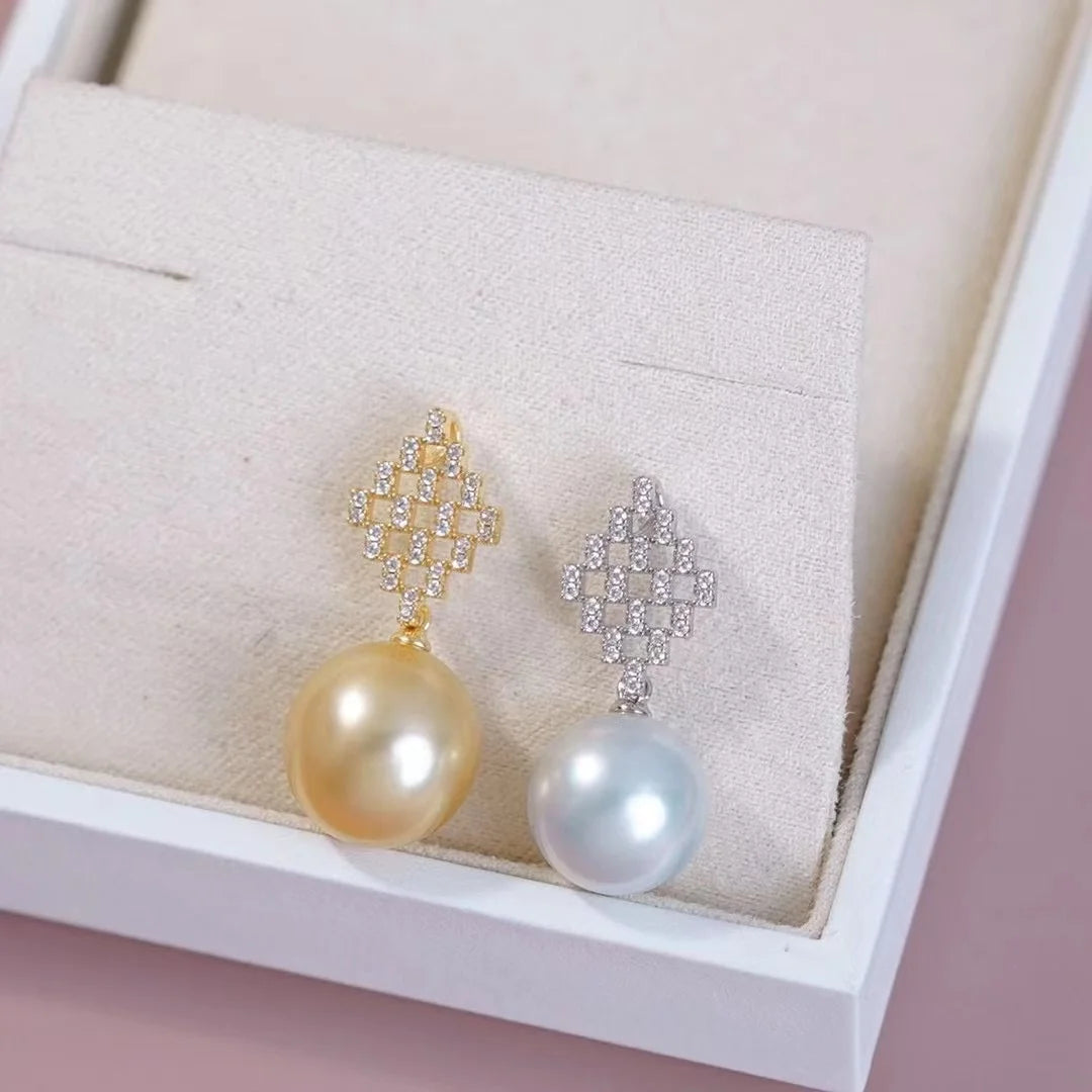 P1582 11-12mm DIY Natural  Freshwater Pearl Charm Pendant Necklace Accessory 925 Sterling Silver Jewelry for Women Without Chain