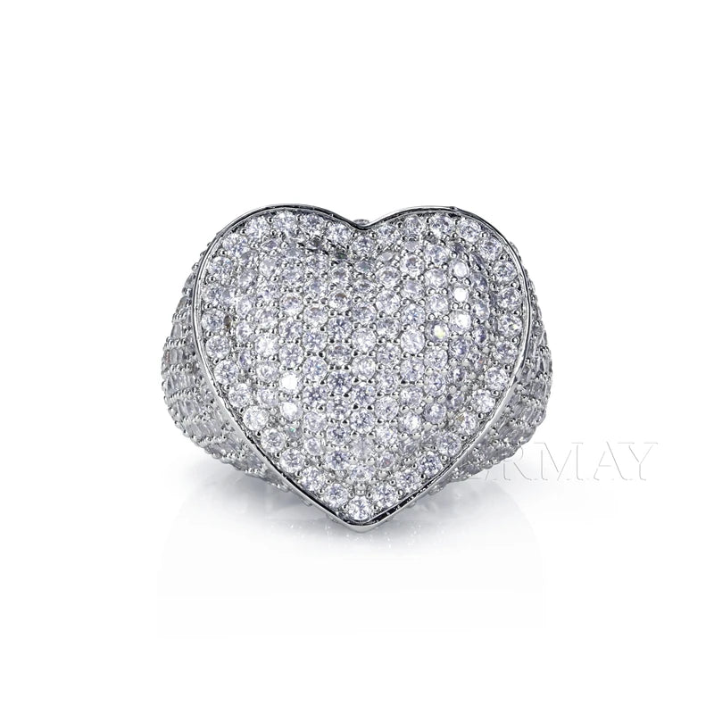 Cadermay Custom Hip Hop Jewelry Bling Micro Pave Moissanite   Silver925 Rings Band