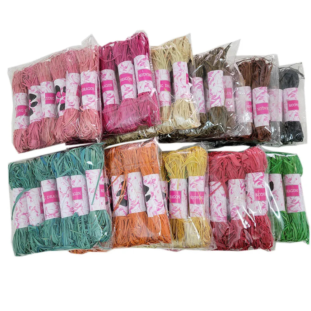 Colored Eco-Friendly Raffia Handle Rope for Gift Box Packing 100g Per Pack