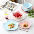 Flower Ceramic Dish Seasoning Dipping Bowl Sakura Ceramic Dish Cherry Blossom Trinket Platos  Flower Dish for Kitchen