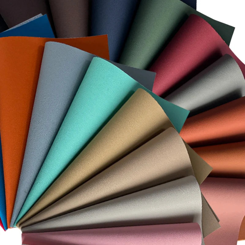 0.8-1.0 mm Nappa Pattern Hairy Base Faux Leather Synthetic Leather Fabric for Diy Making Sofa Bags Crafts