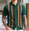 2024 Summer Casual Breathable Striped Slim Fit Short Sleeve Work Tops Wholesale for Polo Tshirts Made of Viscose Knitted Fabric