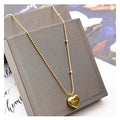 Anti Tarnish Jewelry Round Bead Snake Bone Chain Necklace PVD Gold Plated Stainless Steel Love Heart Pendant Necklace