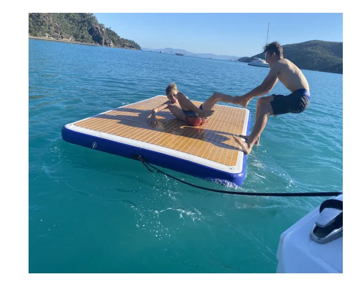 2020 New Design Customized Air Dock 6 Person Inflatable Water Floating Island Platform