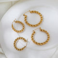 New Trendy Earring 18K PVD Gold Rope Chain Statement  Hoop Earring Stainless Steel Jewelry