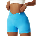 Crossover Waist Biker Shorts for Women High Waist Gym Fitness Wear Super Soft Fabric Breathable Booty Shorts