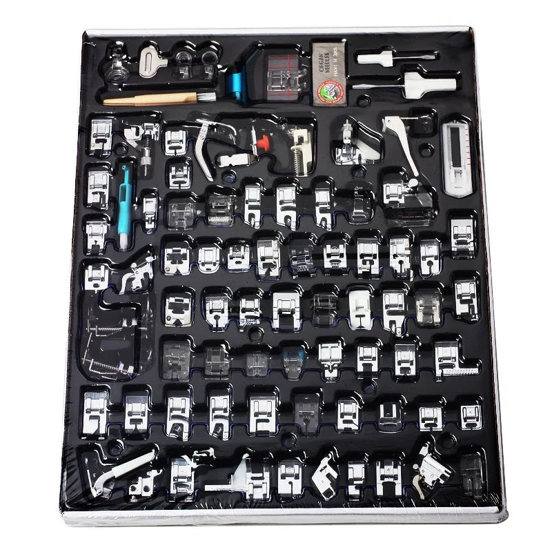 Sewing Presser Foot Set 32/42/48/52/62/82 Pcs Zinc Plated Alloy & Iron Boxed Hardcover & Paperback Suit