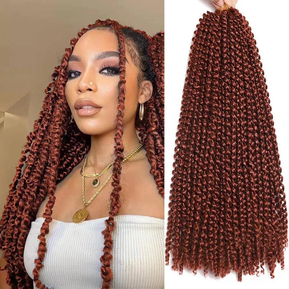 Hot Sale 24/18 Inch Synthetic African Braid Meches Passion Twist Pre-twisted Crochet Curly Braid Soft and Cheap Wholesale