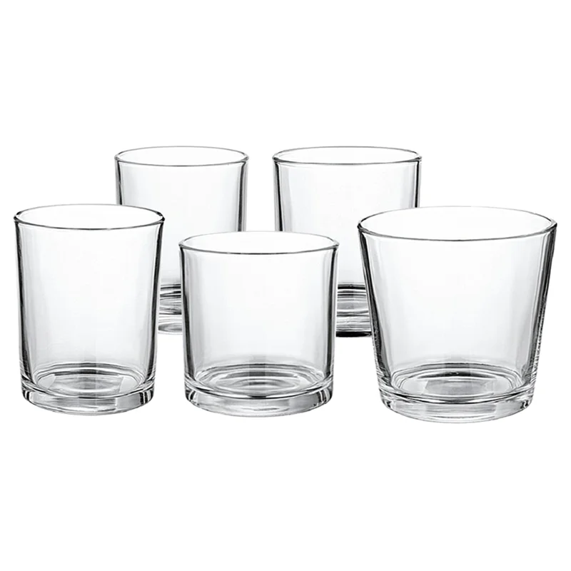 Custom Logo Reusable Glass Cylinder Candle Jar Home Decoration Large Clear Empty Candle Holder Tea Light Cups