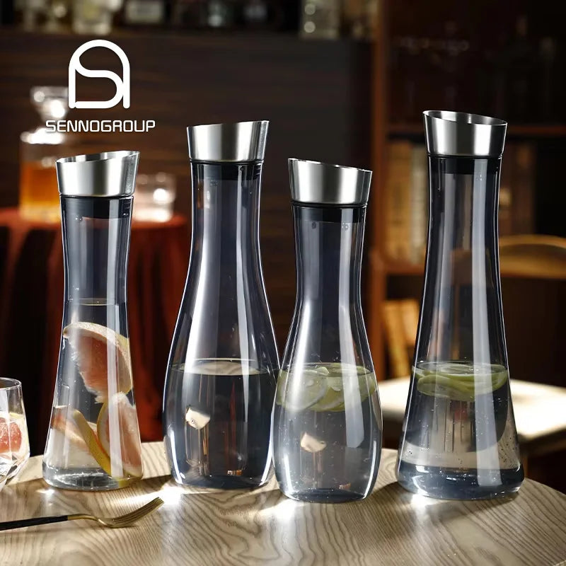 Plastic PC Acrylic Zha Kettle with Stainless Steel Cover Cool Cold Kettle Plastic Tea Juice Jug for Restaurant