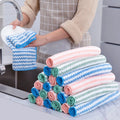 Kitchen Cleaning Rag Coral Fleece Dish Washing Cloth Super Absorbent Scouring Pad Dry and Wet Kitchen Cleaning Towels
