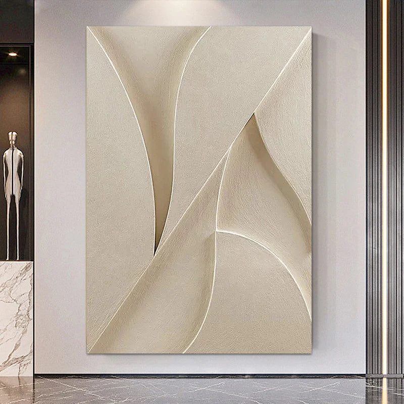 Modern Style Three-Dimensional Relief Sandstone Hand Painted Physical Decor Modern Painting Handmade Relief Wall Art Painting