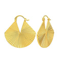 Jewelry for Women Gold Huggie 18K Gold Filled Fashion Fan-Shaped Hypoallergenic Earrings