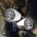 Wholesale Retro Viking Life Tree Ring Vintage Silver Plated 316L Titanium Steel Wedding Party Jewelry