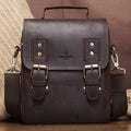 HUMERPAUL Handmade Crazy Horse Leather Messenger Shoulder Bag Vintage Business Crossbody Ipad Bags for  Work Travel Sling Bag