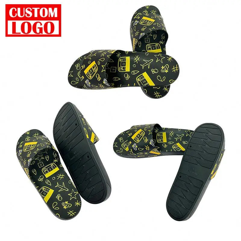 Custom Soft Pvc Unisex Slide Sandals Slippers Hot Sell Home Smile Slides Slippers New Style Slippers and Sandals Sport Shoes