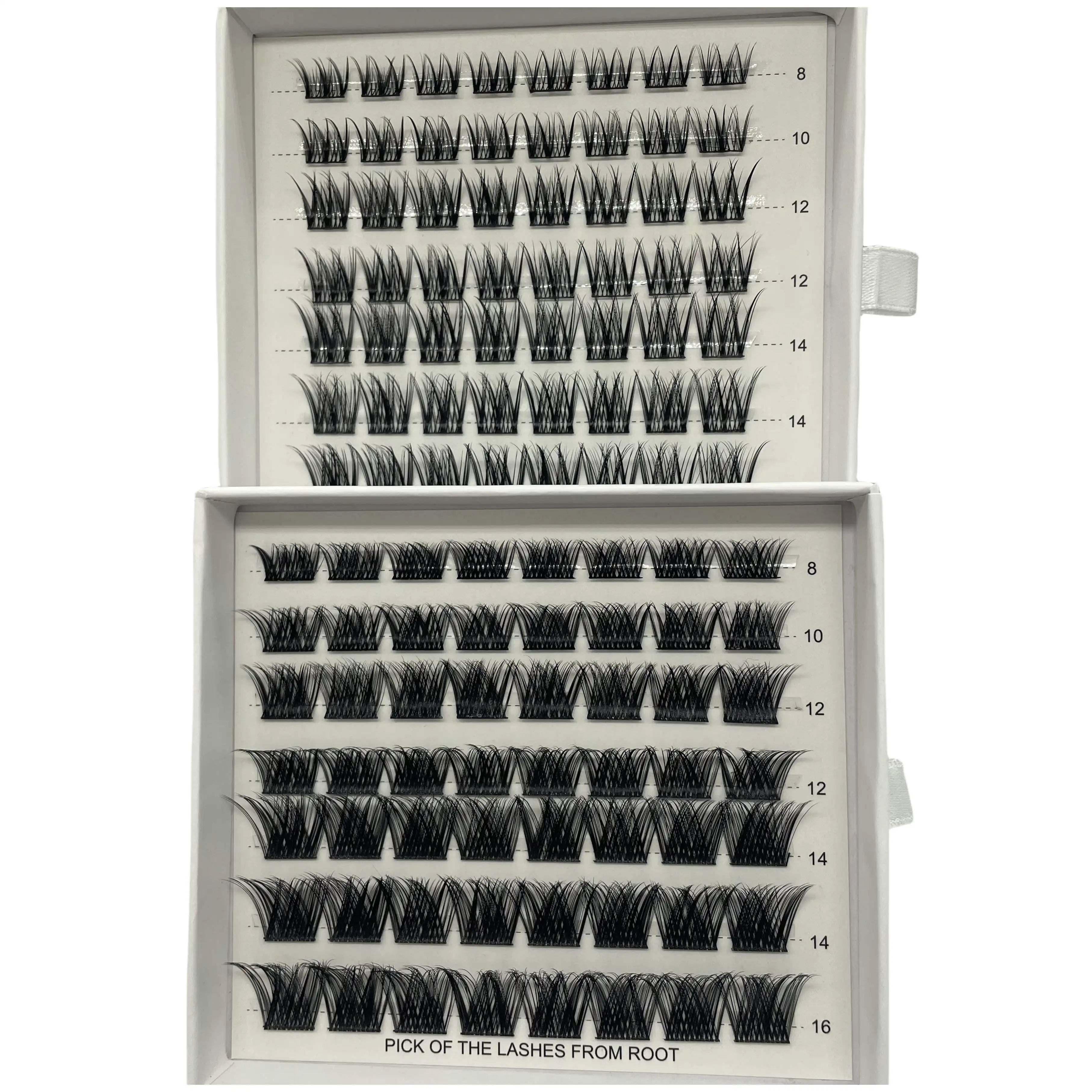 Wholesale Quality  Synthetic Hair Color Segment Eyelash Extension DIY Cluster Lashes Kit
