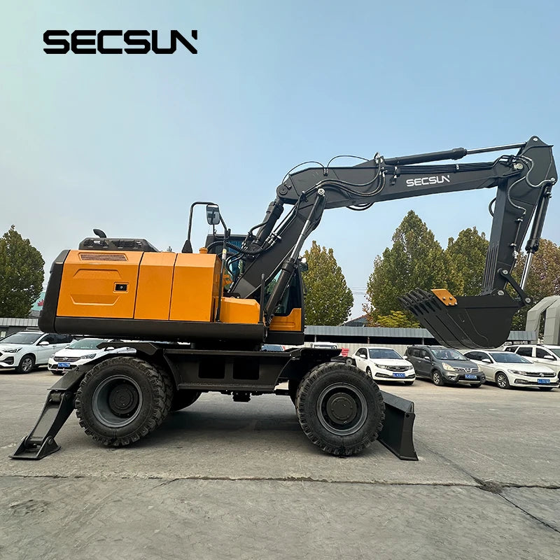 Secsun Excavator Heavy Hydraulic Wheeled 20 Ton 21 Ton 23 Ton Long Reach Wheel Excavator with Holding Grab