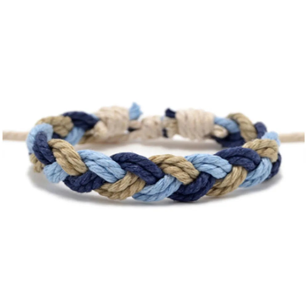 Fashion Trendy Handmade Woman Linen and Cotton Bracelet Woven Bracelets Jewelry 1.2cm Wide