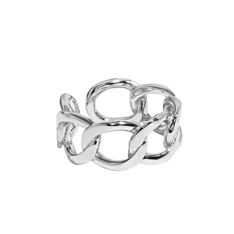 New Arrival Chain Ring Gold Plated 925 Sterling Silver Ring Adjustable 18K Gold Chain Rings