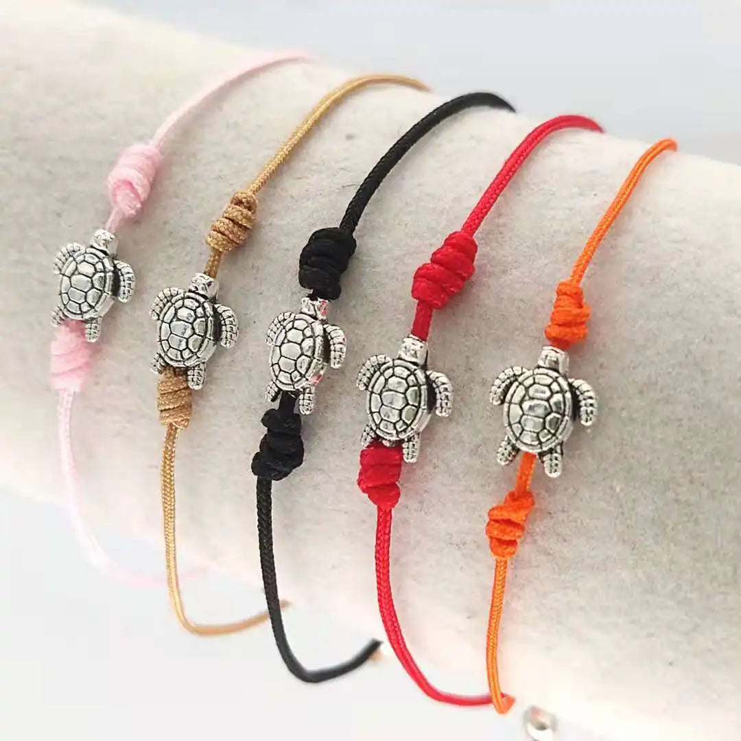 Wholesale KDB8259-1 Fashionable Handmade Sea Turtle Macrame Woven Rope Bracelet Gold Plated String Bracelet for Gifts