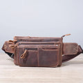 Wholesale Genuine Leather Chest Bag of Men Full Grain Leather Vintage Style Crossbody Phone Case Large Capacity With Belt Strap
