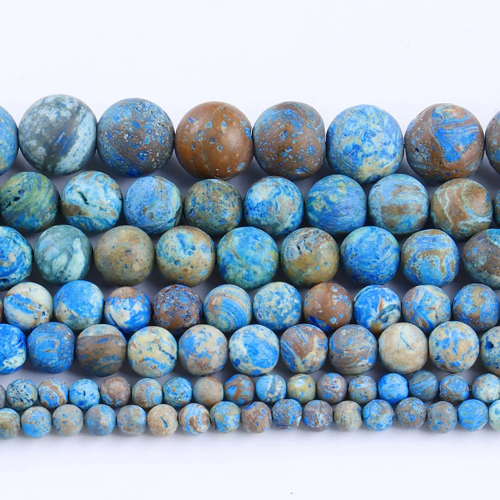 Wholesale A+ Natural Blue Chrysocolla 4-10mm Smooth Healing Crystal Loose Gemstones Beads for Jewelry Making Lapis Moonstone