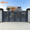 JHR Eco-Friendly Outdoor Trackless Aluminum Slat Bi-Folding Speed Gate with Powder Coating for Privacy