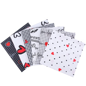 Fanni 6pcs Black Series Cotton Fabric Squares Precut Sewing Cloth Patchwork Quilting for DIY Hand Sewing Craft