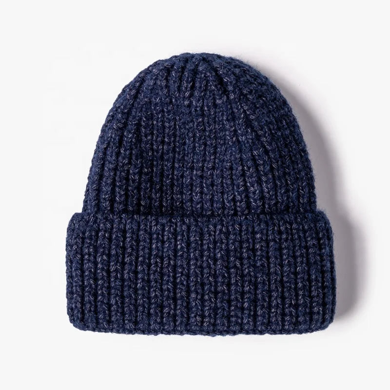 Wholesale OEM Custom Knit Hat 100% Acrylic Cap and Hat Embroidered  Striped Adults Unisex Winter Fashion Outdoor Warm Knit Hat