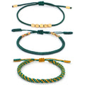 Handmade Tibetan Buddhist Braided Copper Beads Bracelet Women Men Lucky Rope Woven Bracelets Bangle Jewelry