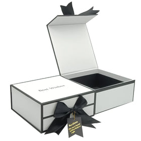 Custom Logo Design Ideas White Square Rigid Paper Gift Box Scarf Packaging for Silk Scarves