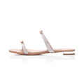 Summer New Trendy Slippers Ladies Rhinestone Slides Elegant Flat Sandals Slip on Small Bow Shoes for Women