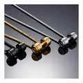 DAIHE Men's Hip Hop Necklace 18k Gold Plated Stainless Steel Dumbbell Barbell Sports Gym Pendant Necklace Not Fade