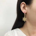 New Fashion Women Snowflake Hollow Out Gold Women Christmas Jewelry Hoop Earrings