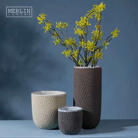 Merlin Modern Nordic Ceramic & Porcelain Vases Wholesale Decorative Home Decor Flower Set Includes Pot