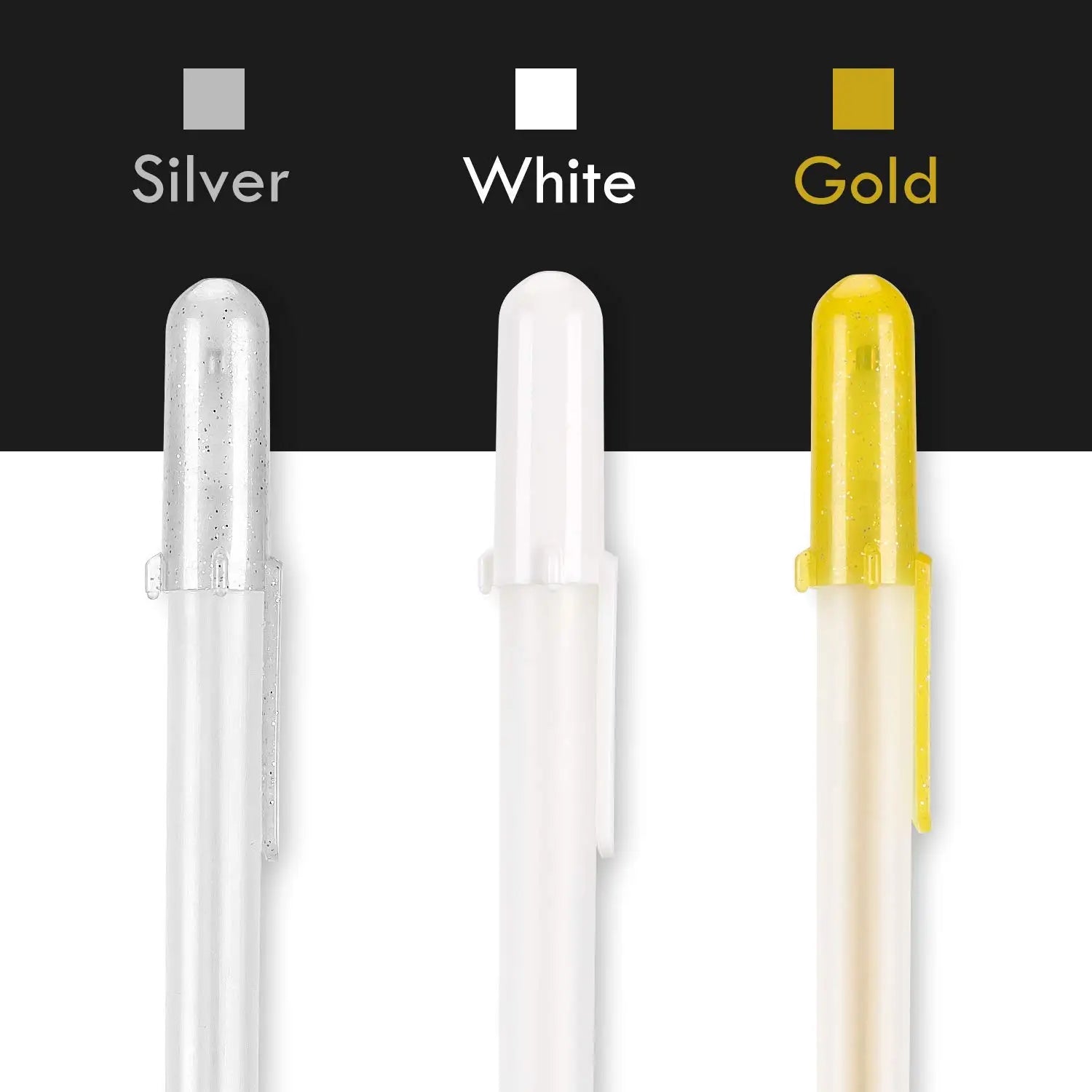 Premium 3 Colors Gel Pen- White Gold and Silver Gel Ink Pens for Black Paper Drawing Archival Ink Fine Tip Sketching Pens
